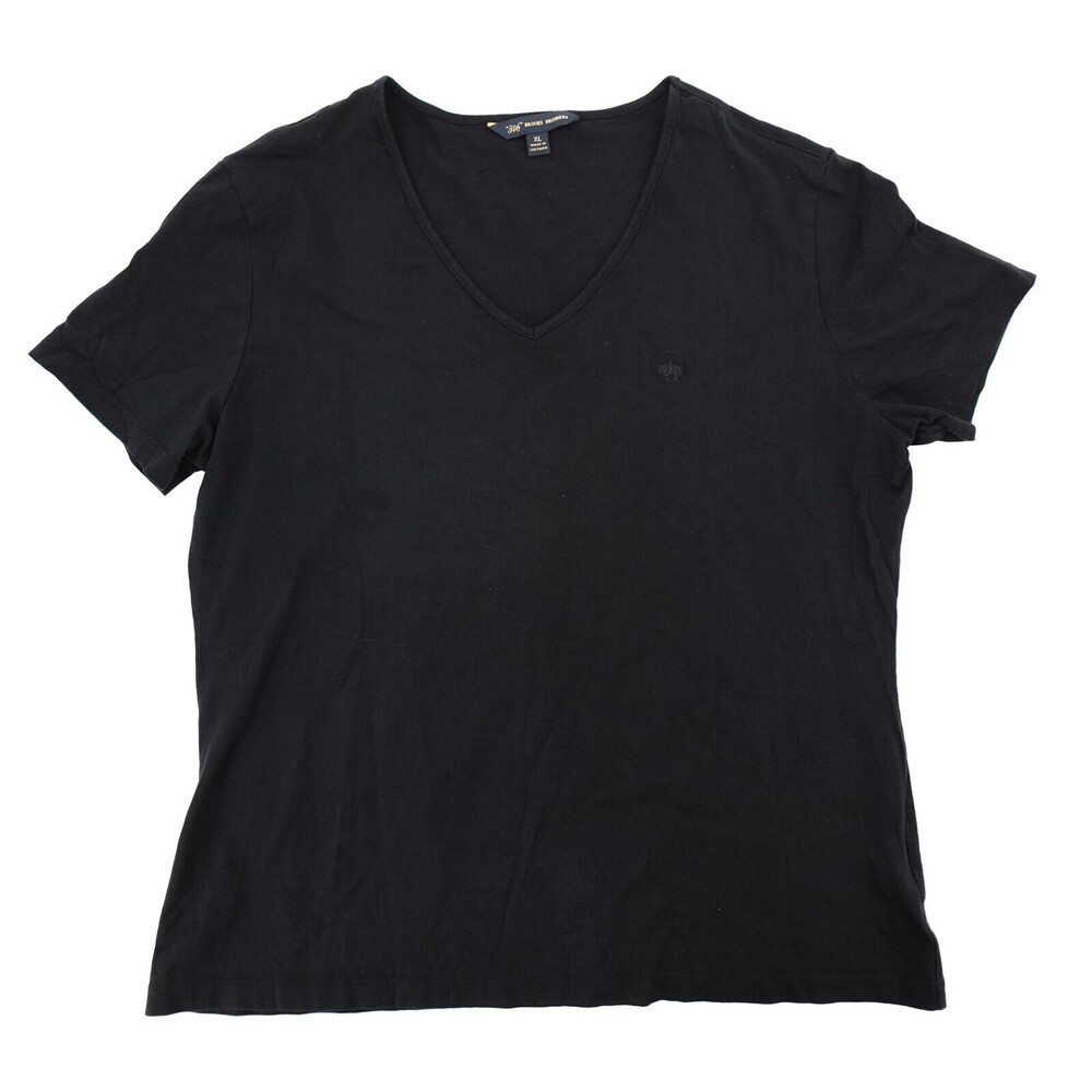 Brooks Brothers Shirt Womens XL 346 V Neck Tee Casual Embroidered